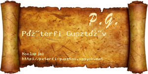 Péterfi Gusztáv névjegykártya